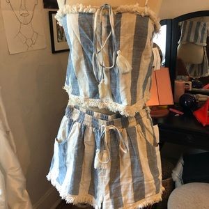 Blue and white two piece